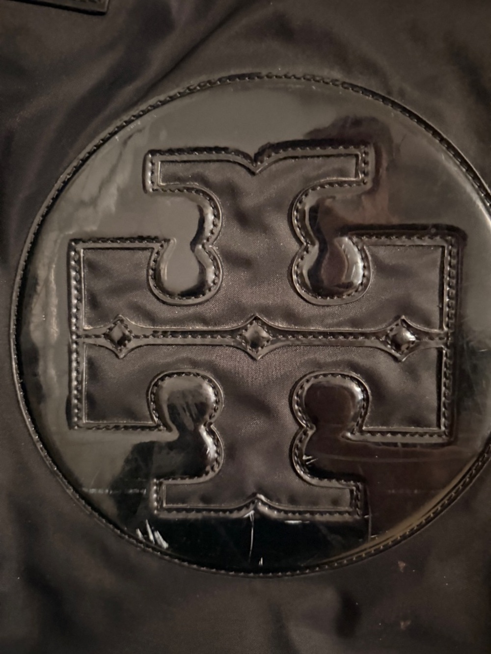 Tory Burch Black Nylon Tote with Logo - Picture 2 of 8
